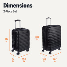 Load image into Gallery viewer, Amazon Basics 2-Piece Set (21", 30"), Hardshell Suitcases With Wheels, Expandable For Up to 25% More Space, With Scratch-Resistant Surface, Four Multi-directional Wheels, Black