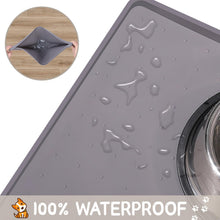 Load image into Gallery viewer, MateeyLife Silicone Cat & Dog Food Mat for Floors Waterproof, Anti-Slip Dog Bowl Mats for Food and Water, Pet Feeding Mats with Lip to Prevent Spills, Pet Placemat for Messy Drinkers to Protect Floors