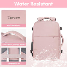 Load image into Gallery viewer, Taygeer Travel Backpack for Women, Carry On Backpack with USB Charging Port & Shoe Pouch, TSA 15.6inch Laptop Mochila Flight Approved, Nurse Bag Casual Daypack for Weekender Business Hiking, Pink