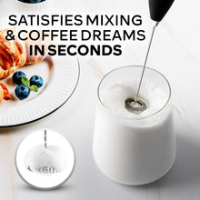 Load image into Gallery viewer, Zulay Kitchen Powerful Milk Frother Wand - Ultra Fast Handheld Drink Mixer - Electric Whisk Foam Maker for Coffee, Lattes, Cappuccino, Frappe, Matcha, Hot Chocolate & Coffee Creamer - Milk Boss Black
