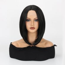 Load image into Gallery viewer, VOKEYLA Short Bob Wig Synthetic Lace Frontal Wigs For Women Black Straight Hair Glueless Yaki Straight Heat Resistant Natural Wig