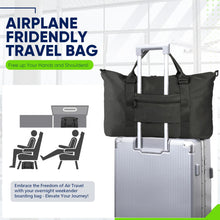 Load image into Gallery viewer, Travel Duffle Bag, Weekender Travel Bag Men Small Gym Bag for Women, Hospital Bag for Labor and Delivery, Overnight Bag Luggage Bag with Trolley Sleeve, Airplane Travel Essentials for Flying(Black)