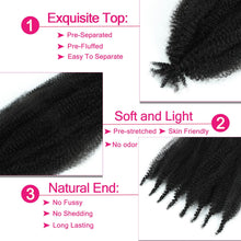 Load image into Gallery viewer, Afro Twist Hair 24 Inch 3 Packs, Springy Afro Twist Hair Pre Fluffed Spring Twist Hair Pre Stretched Wrapping Hair for Soft Locs Hair Extensions (24 Inch (Pack of 3), 1B#)