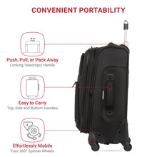 Load image into Gallery viewer, SwissGear Sion Softside Expandable Luggage, Black, 2-Piece Set (21/29)