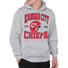 Load image into Gallery viewer, Junk Food Clothing x NFL - Kansas City Chiefs - Team Helmet - Unisex Adult Pullover Fleece Hoodie for Men and Women - Size 3X-Large