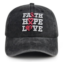 Load image into Gallery viewer, Breast Cancer Gifts for Women, Fight Breast Cancer Awareness Baseball Cap, Pink Ribbon Faith Hope Love Hat, Adjustable Cotton Embroidered Survivor Hats, Gifts for Mom Mother Grandma Friends Patients