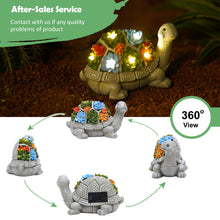 Load image into Gallery viewer, Nacome Solar Garden Outdoor Statues Turtle with Succulent and 7 LED Lights - Lawn Decor Tortoise Statue for Patio, Balcony, Yard Ornament - Unique Housewarming Gifts