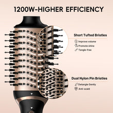 Load image into Gallery viewer, Nicebay Hair Dryer Brush,Hot Tools Blow Dryer Brush in One for Drying/Straightening/Curling/Voluming, Oval Hot Air Brush,One-Step Blowout Brush Hair Dryer with 3 Attachments, Multi-temperature Setting