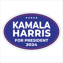 Load image into Gallery viewer, Kamala Harris for President 4" x 6" Blue Oval Shaped Presidential Campaign Car Magnet