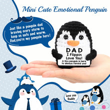 Load image into Gallery viewer, Fathers Day Dad Gifts from Daughter Son Wife, Handmade Crochet Mini Penguin Birthday Gifts for Dad Bonus Step, Funny I Love You Gift for Dads Father‘s Day Birthday Present Emotional Small Cute Decor