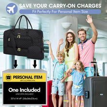 Load image into Gallery viewer, Large Women Travel Duffle Bag - Carry on Overnight Bag Weekend Travel Duffel Tote Bag Yoga Gym Bag with Wet Pocket Toiletry Weekender Overnight Bag for Travel Business Trips Sport Hospital Black