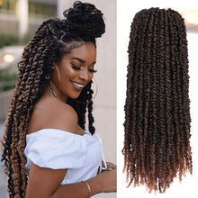 Load image into Gallery viewer, 8 Packs Passion Twist Crochet Hair 20 Inch Prelooped Crochet Braids Pretwisted Spring Twist Crochet Hair for Black Women (20 Inch (Pack of 8), T30#)