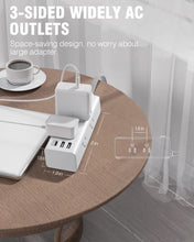 Load image into Gallery viewer, Power Strip Surge Protector - 6 Widely Outlets with 3 USB Ports (1 USB C), 3-Side Outlet Extender Strip, 5 Ft Extension Cord Flat Plug, Wall Mount Small Power Strip for Travel Home Office College Dorm