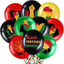 Load image into Gallery viewer, 54 Pcs Black History Month Balloons Party Decoration Latex 12 Inch National Party Balloons Bulk Black History Month Balloons for African American Commemoration Classroom Supply Country Festival Favor