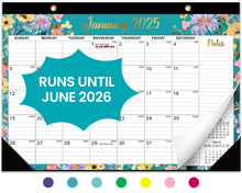 Load image into Gallery viewer, Desk Calendar 2025, 18 Months Calendar Runs from January 2025 to June 2026 - Large 17" x 12" Desktop/Wall Monthly Calendar for Home School, or Office - 2025 New Edition, Floral Pattern