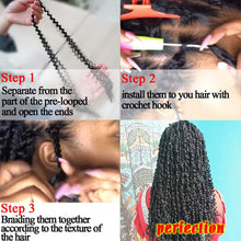 Load image into Gallery viewer, Dorsanee Passion Twist Hair 18 Inch 7 Pakcs Water Wave Crochet Hair Long Bohemian Curly Braiding Hair for Butterfly Locs, Faux Locs, Boho Style Spring Twist Crochet Braids (1B#)