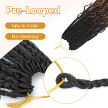 Load image into Gallery viewer, 8 Packs Crochet Box Braids-14 Inch Boho Box Braids Crochet Braids Hair Bohomian Box Braid Crochet Hair Synthetic Braiding Hair Goddess Box Braids Crochet Hair for Black Women (1B/30/27)