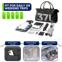 Load image into Gallery viewer, Travel Duffle Bag, Weekender Travel Bag Men Small Gym Bag for Women, Hospital Bag for Labor and Delivery, Overnight Bag Luggage Bag with Trolley Sleeve, Airplane Travel Essentials for Flying(Black)