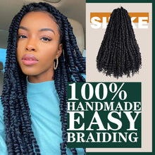 Load image into Gallery viewer, Silike Passion Twist Hair 18 Inch 6 Pack Pre-Twisted Crochet Passion Twisted Crochet Braids Hair Pre-Looped Synthetic Long Bohemian Twist Hair With Curls Crochet Braiding Hair Extensions.(18 inch, 1B)