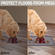 Load image into Gallery viewer, MateeyLife Silicone Cat & Dog Food Mat for Floors Waterproof, Anti-Slip Dog Bowl Mats for Food and Water, Pet Feeding Mats with Lip to Prevent Spills, Pet Placemat for Messy Drinkers to Protect Floors