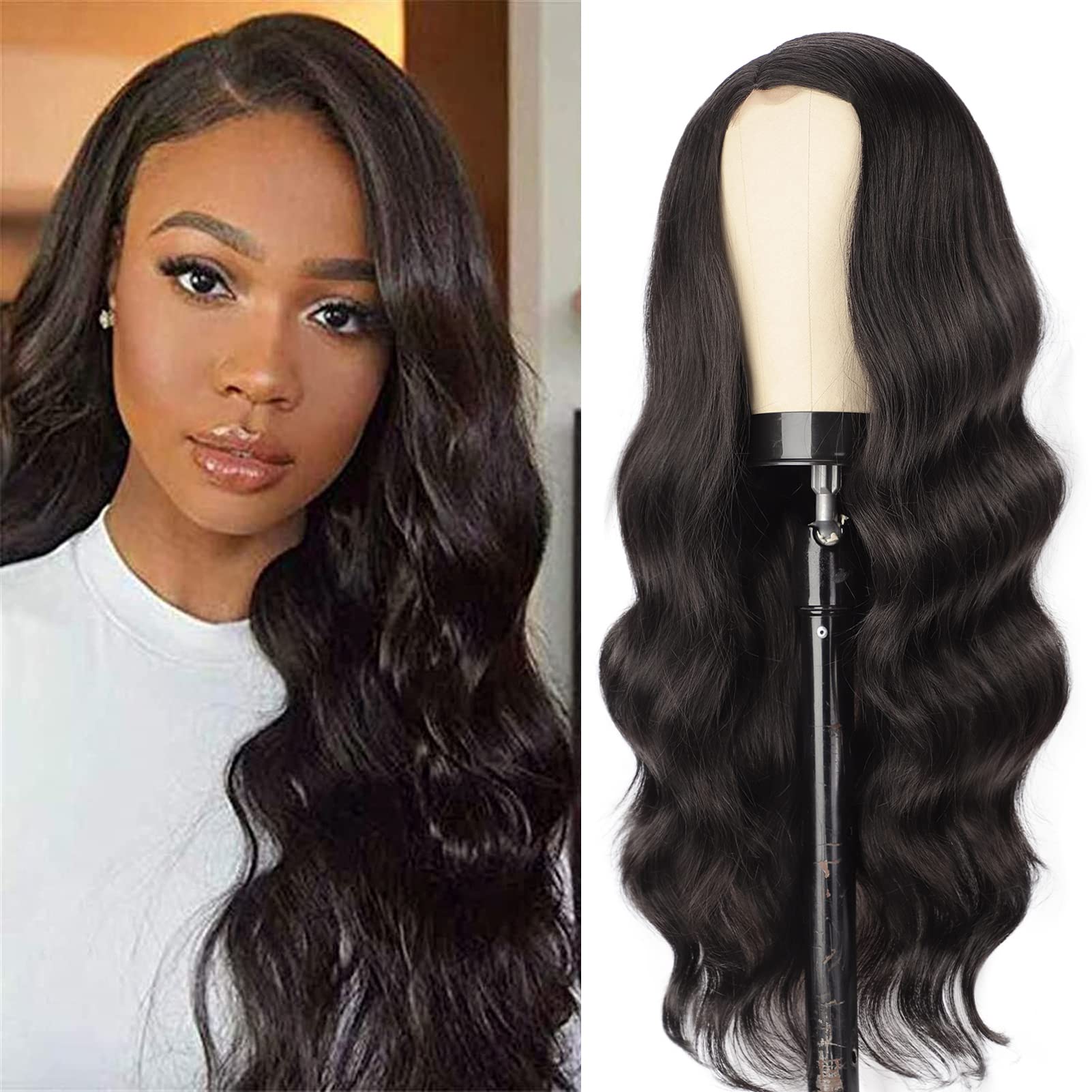 NAVANA WIG ナバーナ　黒　新品　ロング N NAYASA Long Black Wavy Wigs for Women Side Part Black Wig