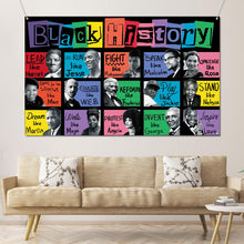 Load image into Gallery viewer, Sunwer Black History Month Photo Booth Backdrop Juneteenth Pan African American Famous People Banner School Classroom Bulletin Board Decoration (5.9×3.6ft)