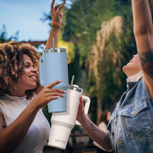 Load image into Gallery viewer, WATERSY 40 oz Tumbler with Handle,Tumbler with Lid and Straw,Double Wall Insulated Cup Stainless Steel Travel Mug(Cold for 34 Hours),Water Bottle for Iced Tea,Coffee,Cold Beverages(Smog Blue)