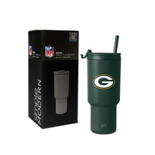 Load image into Gallery viewer, Simple Modern Officially Licensed NFL Green Bay Packers 30 oz Tumbler with Flip Lid and Straws | Insulated Cup Stainless Steel | Gifts for Men Women | Trek Collection | Green Bay Packers