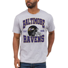 Load image into Gallery viewer, Junk Food Clothing x NFL - Baltimore Ravens - Team Helmet - Unisex Adult Short Sleeve Fan T-Shirt for Men and Women - Size XX-Large