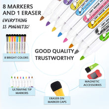 Load image into Gallery viewer, Hivillexun Magnetic Dry Erase Calendar Whiteboard Set (3-Pack) for Refrigerator, Wall, and Fridge Organization with Monthly, Weekly, and Daily Notepads. Comes with 8 Markers and 1 Eraser
