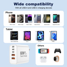 Load image into Gallery viewer, USB C Charger Block, 5 in 1 Single 25W Max iPhone Charger, PD 3.0 60W Charging Blocks, QC 2A USB Wall Charger for iPhone 17 16 15 14 13 12 Pro Max, iPad, iPod, Samsung, AirPods Pro, Apple Watch Series