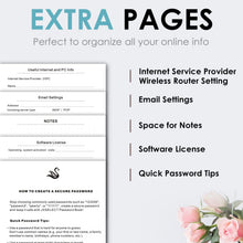 Load image into Gallery viewer, Elegant Password Book with Alphabetical Tabs - Hardcover Password Book for Internet Website Address Login - 5.2" x 7.6" Password Keeper and Organizer w/Notes Section & Back Pocket (Turquoise)
