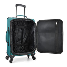 Load image into Gallery viewer, U.S. Traveler Lightweight Rolling 20" Carry On Luggage Softside Suitcase, Teal, 4 Wheel