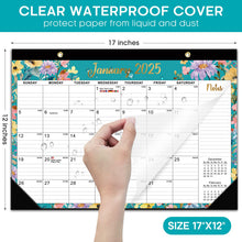 Load image into Gallery viewer, Desk Calendar 2025, 18 Months Calendar Runs from January 2025 to June 2026 - Large 17" x 12" Desktop/Wall Monthly Calendar for Home School, or Office - 2025 New Edition, Floral Pattern