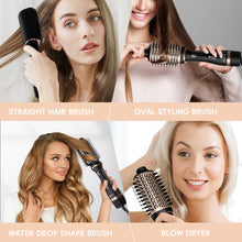 Load image into Gallery viewer, Nicebay Hair Dryer Brush,Hot Tools Blow Dryer Brush in One for Drying/Straightening/Curling/Voluming, Oval Hot Air Brush,One-Step Blowout Brush Hair Dryer with 3 Attachments, Multi-temperature Setting