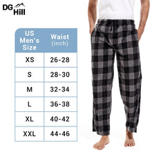 Load image into Gallery viewer, DG Hill Flannel Pajama Pants - PJ Pants Fleece Lounge Pant with Pockets Matching PJS - Plaid Pajamas Sleepwear Winter PJ Bottoms Adult Fuzzy PJS