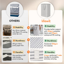 Load image into Gallery viewer, Lifewit 2 Pack Laundry Hamper Large Collapsible Laundry Baskets, Freestanding Waterproof Clothes Hamper with Easy Carry Handles in Laundry Room Bedroom Bathroom College Dorm for Adults, Grey, 2 x 80L