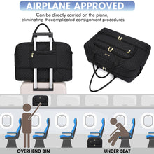Load image into Gallery viewer, Large Women Travel Duffle Bag - Carry on Overnight Bag Weekend Travel Duffel Tote Bag Yoga Gym Bag with Wet Pocket Toiletry Weekender Overnight Bag for Travel Business Trips Sport Hospital Black