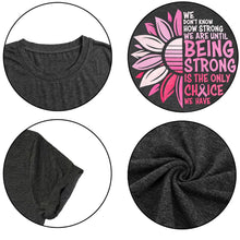 Load image into Gallery viewer, Breast Cancer Shirts Women Breast Cancer Awareness T-Shirts Cancer Survivor Pink Ribbon Short Sleeve Graphic Tee Tops Dark Grey M