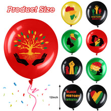 Load image into Gallery viewer, 54 Pcs Black History Month Balloons Party Decoration Latex 12 Inch National Party Balloons Bulk Black History Month Balloons for African American Commemoration Classroom Supply Country Festival Favor