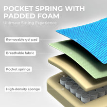 Load image into Gallery viewer, Dowinx Gaming Chair Breathable Fabric Computer Chair with Pocket Spring Cushion, Comfortable Office Chair with Gel Pad and Storage Bag,Massage Game Chair with Footrest,Green