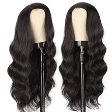 Load image into Gallery viewer, N NAYASA Long Black Wavy Wigs for Women Side Part Black Wig Natural Looking Synthetic Heat Resistant Fiber Wigs Hair for Daily Party Use (2#)