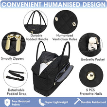 Load image into Gallery viewer, Large Women Travel Duffle Bag - Carry on Overnight Bag Weekend Travel Duffel Tote Bag Yoga Gym Bag with Wet Pocket Toiletry Weekender Overnight Bag for Travel Business Trips Sport Hospital Black