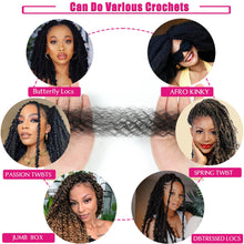 Load image into Gallery viewer, Afro Twist Hair 24 Inch 3 Packs, Springy Afro Twist Hair Pre Fluffed Spring Twist Hair Pre Stretched Wrapping Hair for Soft Locs Hair Extensions (24 Inch (Pack of 3), 1B#)