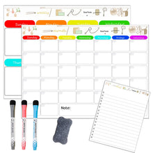 Load image into Gallery viewer, Magnetic Dry Erase Calendar for Refrigerator,Fridge Calendar Magnet Combo - Ideal for Dry Erase, Magnetic Calendar, and Home Decor