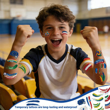 Load image into Gallery viewer, Awinmay 45 Pcs Soccer Tattoos - World Cup Temporary Tattoos for Kids,Adult,Teens,Soccer Party Favors Sports Themed Supplies Fake Tattoo Stickers,World Cup 2026 Merchandise,Kids Goodie Bag Stuffers