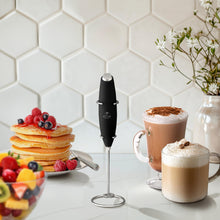 Load image into Gallery viewer, Zulay Kitchen Powerful Milk Frother Wand - Ultra Fast Handheld Drink Mixer - Electric Whisk Foam Maker for Coffee, Lattes, Cappuccino, Frappe, Matcha, Hot Chocolate & Coffee Creamer - Milk Boss Black