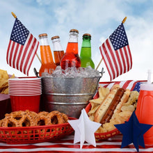 Load image into Gallery viewer, 12 Pack Small American Flags on Stick Small US Flags/Mini American Flags for Outside 4x6 Inch American Hand Held Stick Flags with Kid-Safe Spear Top, Patriotic Veterans Day Decorations, 4th of July Decorations