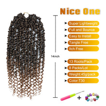 Load image into Gallery viewer, Nice One Pre-Twisted Passion Twist Hair 14 Inch, Short Passion Twist Crochet Hair for Women 8 Packs Ombre Brown Pre-Looped Passion Twists Braiding Synthetic Hair Extensions (14inch,T30#)