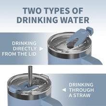 Load image into Gallery viewer, WATERSY 40 oz Tumbler with Handle,Tumbler with Lid and Straw,Double Wall Insulated Cup Stainless Steel Travel Mug(Cold for 34 Hours),Water Bottle for Iced Tea,Coffee,Cold Beverages(Smog Blue)